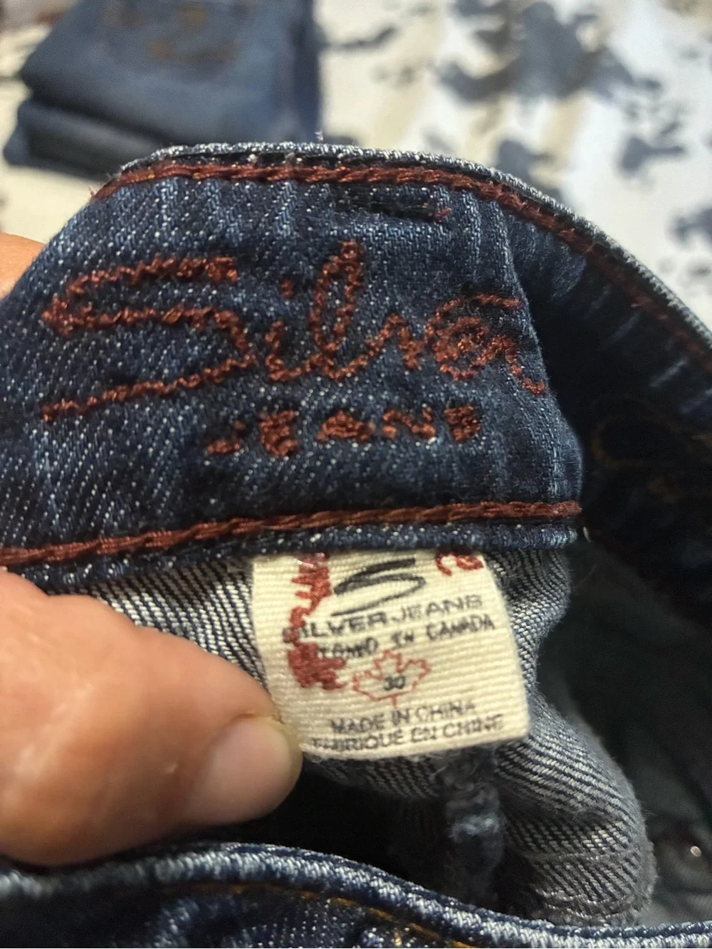 Silver Jeans Dark Blue Flare Distressed Denim